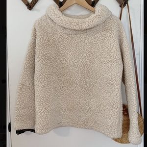 Cowl neck teddy bear sweater